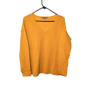 Elliott Lauren Waffle Knit Lightweight Inside Out Yellow‎ Sweater Small